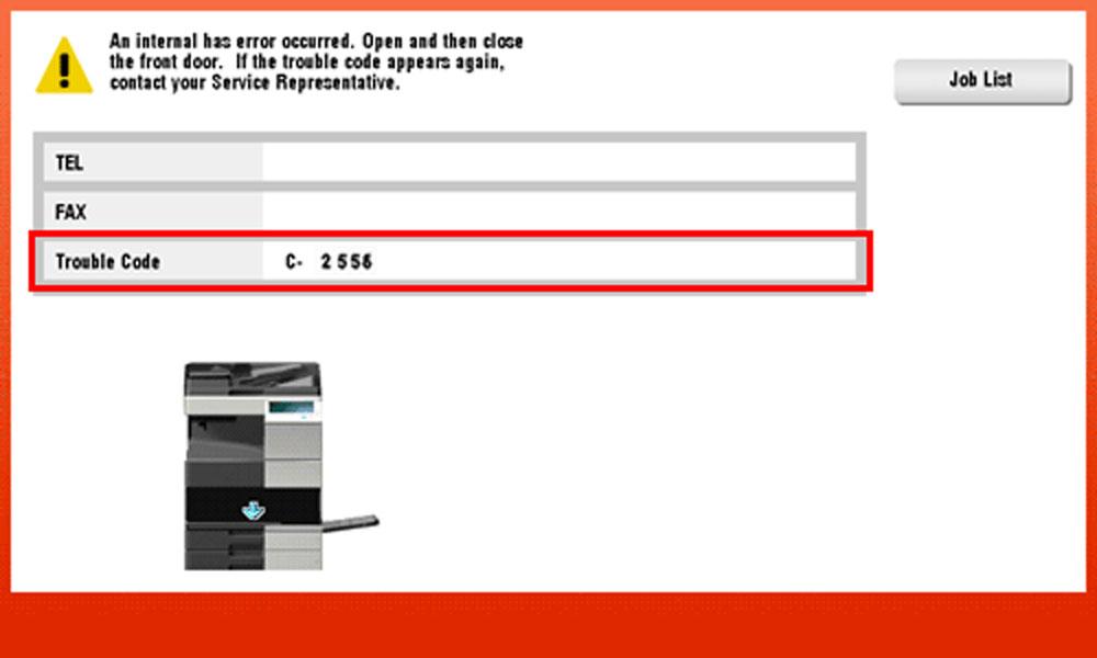 c 2558 trouble code bizhub tren may photocopy konica minolta