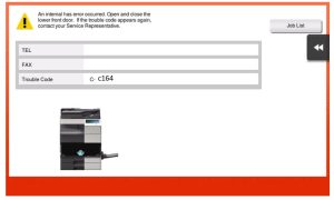 Lỗi C-C164 máy Konica bizhub