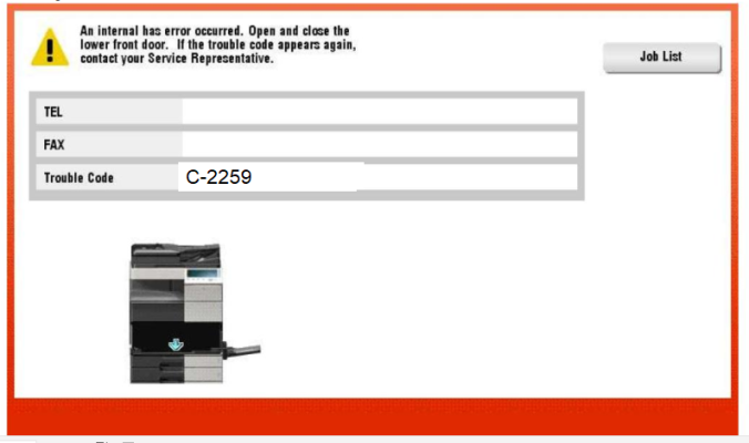 konica lỗi code C2259