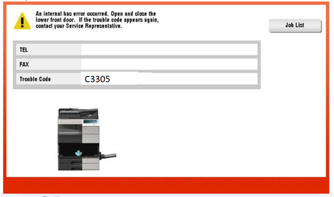 konica error code c3305