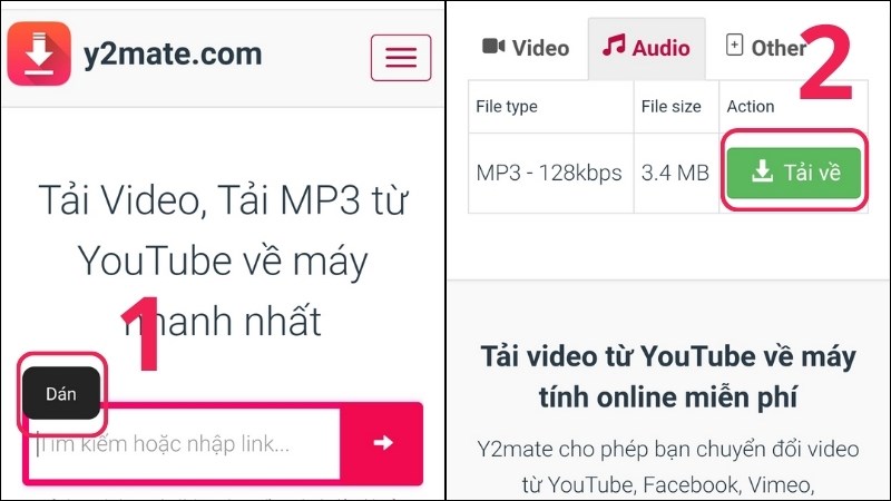 Cach tai nhac tu YouTube ve dien thoai may tinh