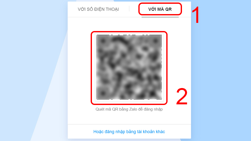 Chọn đăng nhập Zalo Web bằng mã QR