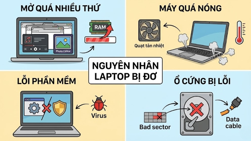 Cách tắt nguồn laptop khi bị đơ an toàn và nhanh chóng