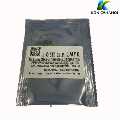 Chíp mực Konica KM 454: Dùng cho các mã máy Konica C554/ C454 / C364 / C284 / C223 / C224 / C258 / 308 / 368 / C458 / C558 / C658 / C250i / C300i / C360i / 450i / 550i ( TONER CHIP KM 454 )