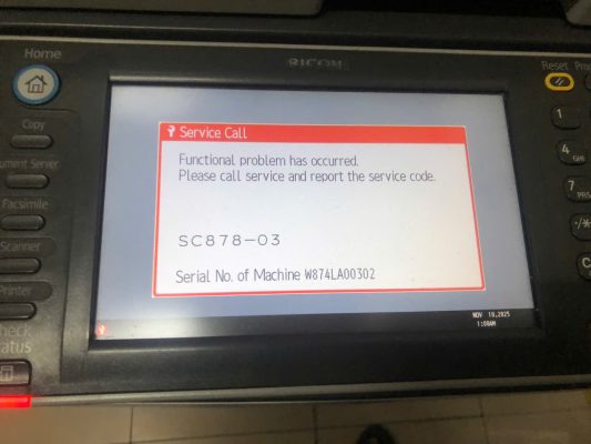 ricoh 7502 lỗi sc 878-03