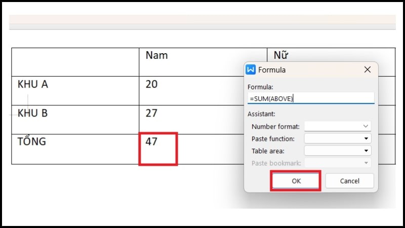 1766135707 257 Huong dan cach tinh tong trong Word mot cach chi