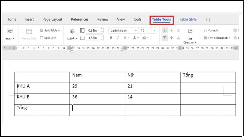 1766135707 491 Huong dan cach tinh tong trong Word mot cach chi