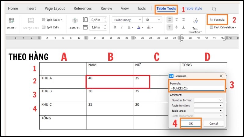 1766135707 695 Huong dan cach tinh tong trong Word mot cach chi
