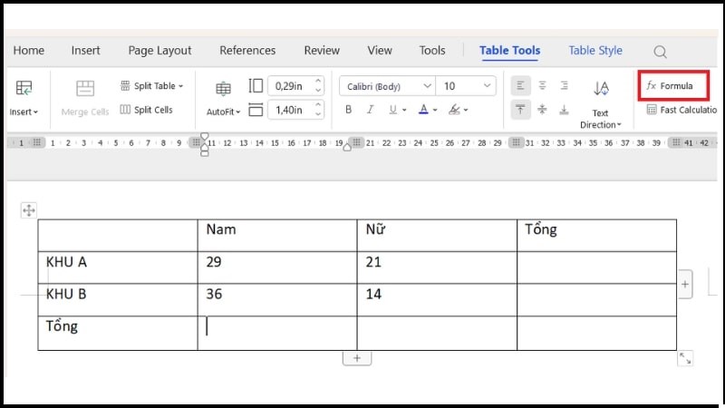 1766135707 97 Huong dan cach tinh tong trong Word mot cach chi