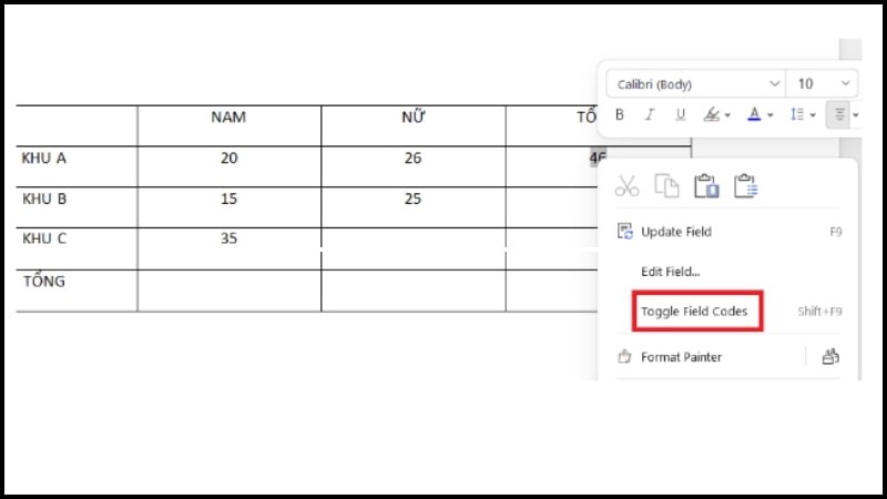 1766135708 140 Huong dan cach tinh tong trong Word mot cach chi