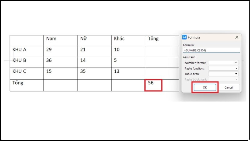 1766135708 41 Huong dan cach tinh tong trong Word mot cach chi
