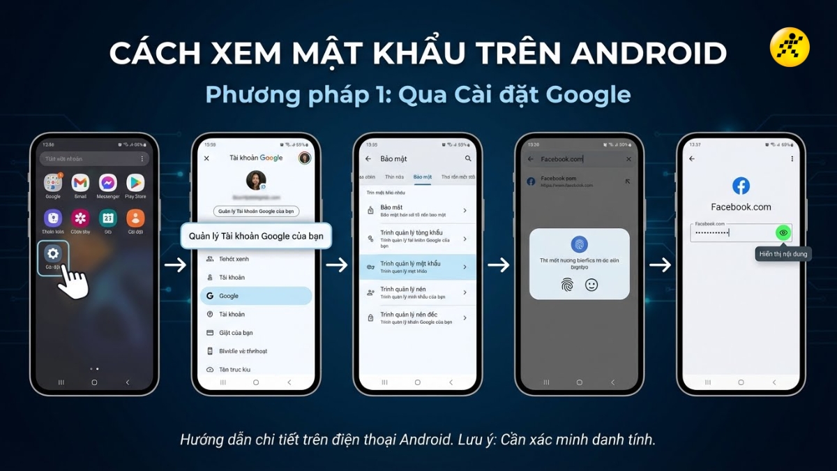 Xem mật khẩu Facebook trên Android bằng tài khoản Google Xem mật khẩu Facebook trên Android bằng tài khoản Google