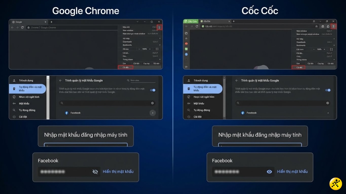 Đối với Google Chrome và Cốc Cốc Đối với Google Chrome và Cốc Cốc