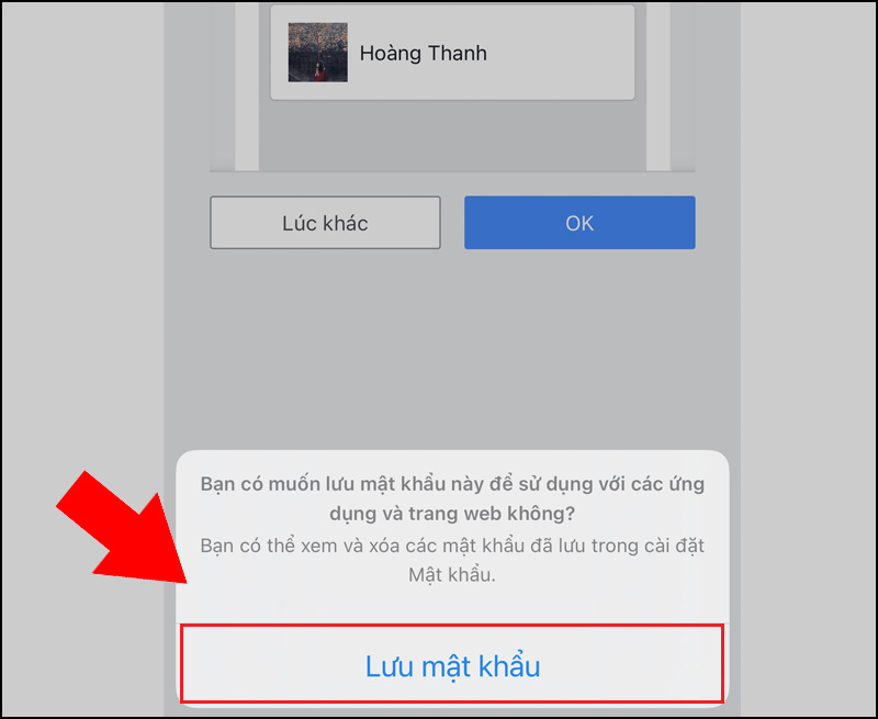 Lưu mật khẩu Facebook trên trình duyệt
