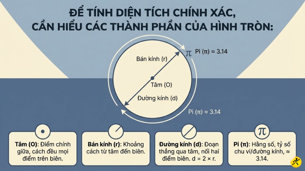 Công thức tính diện tích hình tròn, các dạng bài tập (có đáp án)